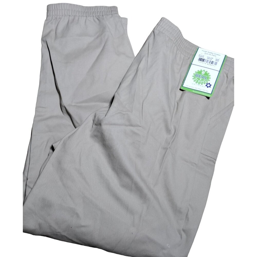 Real School Unisex School Youth Husky Uniform Jogger Pull on Pant Size 20 H Khak